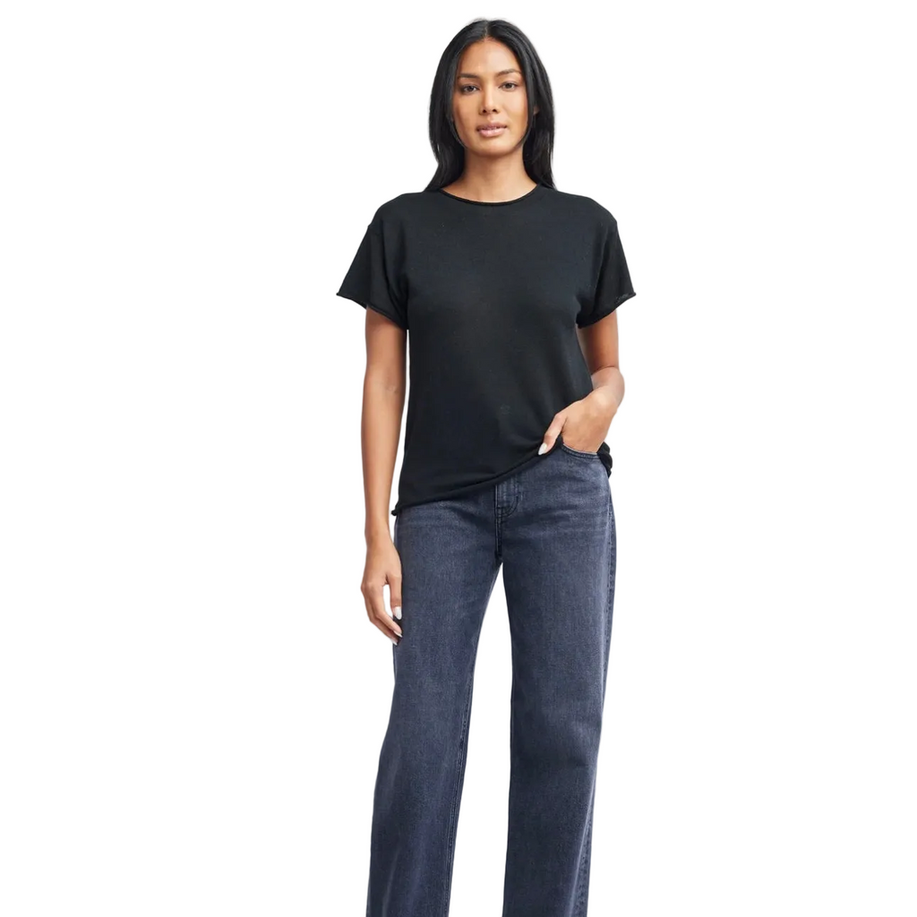 Ava Sweater Tee In Black
