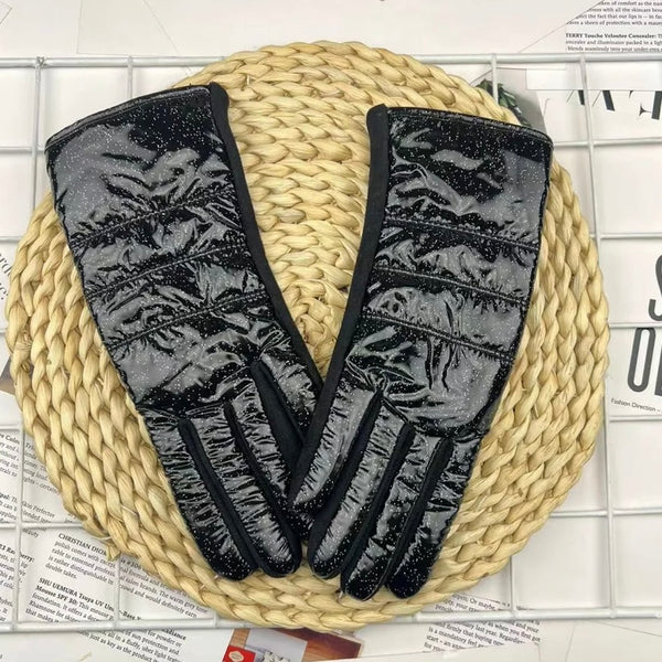 Glitter Quilted Puffer Gloves
