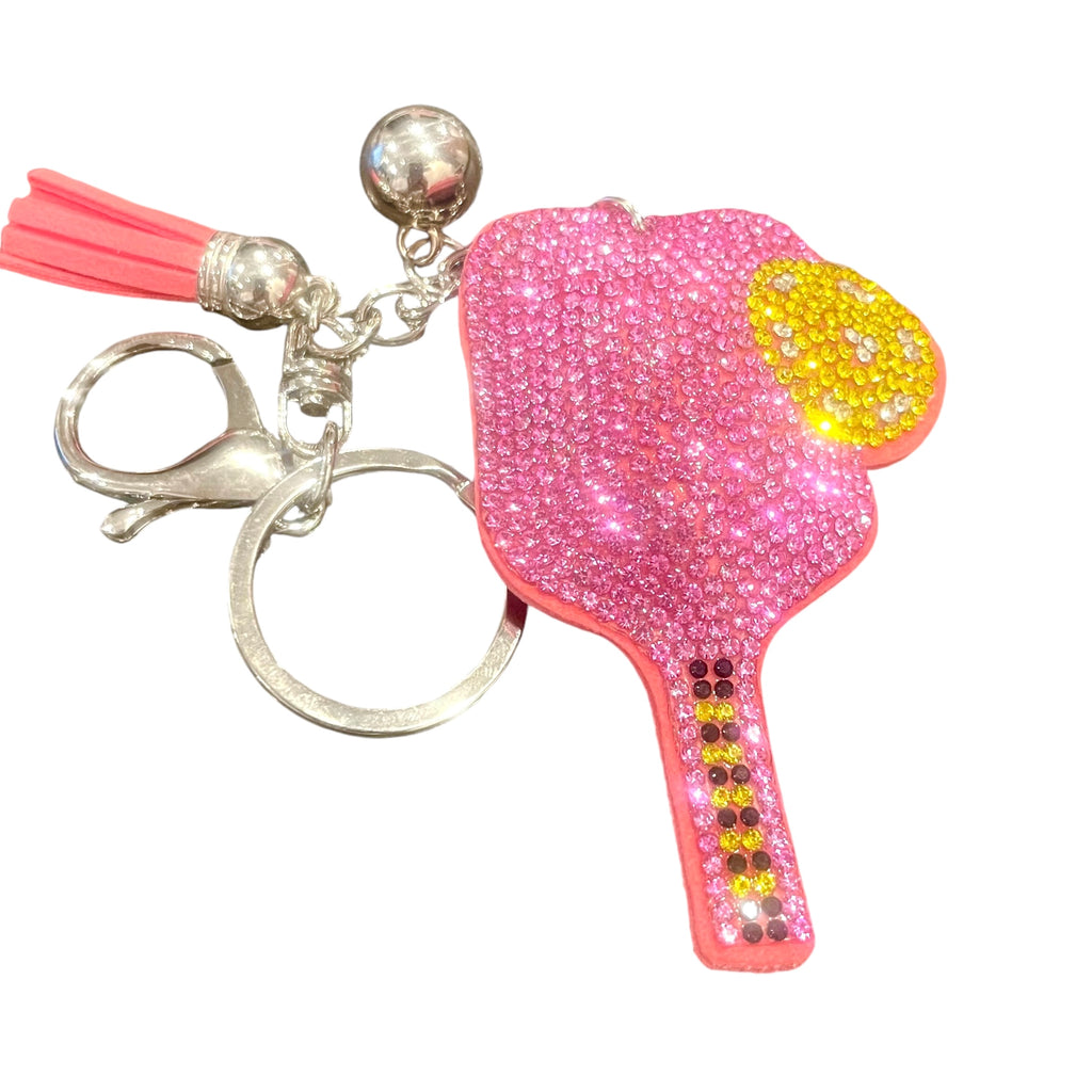 Crystal Pickleball Key Chain
