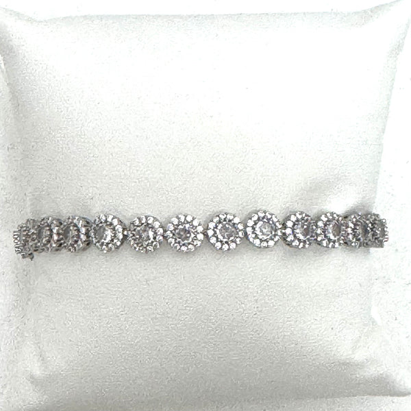 Gorgeous Halo Set Cz Tennis Bracelet