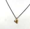 Tiny Gold Heart Pendant On Thin Black Chain