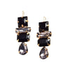 Deco Black Gem Drop Earrings