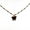 Enamel Butterfly on Wire Wrapped Beaded Necklace