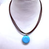 Leather Cord Turquoise Drop Necklace from Greece