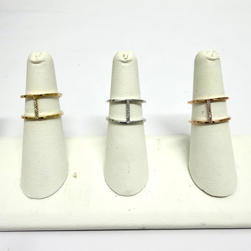 Double Band / Adjustable Vertical Bar Ring