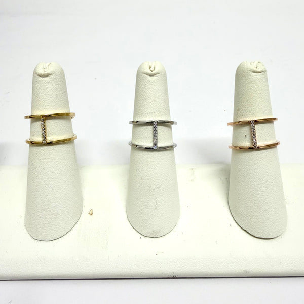 Double Band / Adjustable Vertical Bar Ring