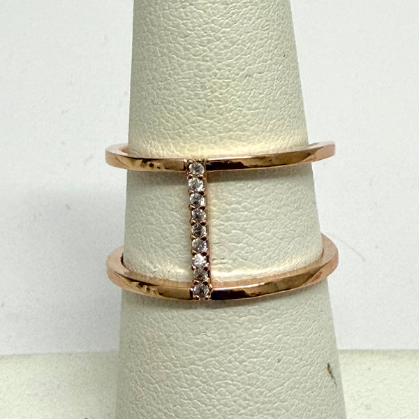 Double Band / Adjustable Vertical Bar Ring