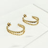 Double Strand Oval Hoop Gold Earrings