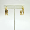 Double Strand Oval Hoop Gold Earrings