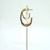 Double Strand Oval Hoop Gold Earrings