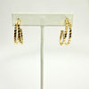Double Strand Oval Hoop Gold Earrings