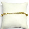 Gold 4mm Beaded Pave Bar Stretch Bracelet