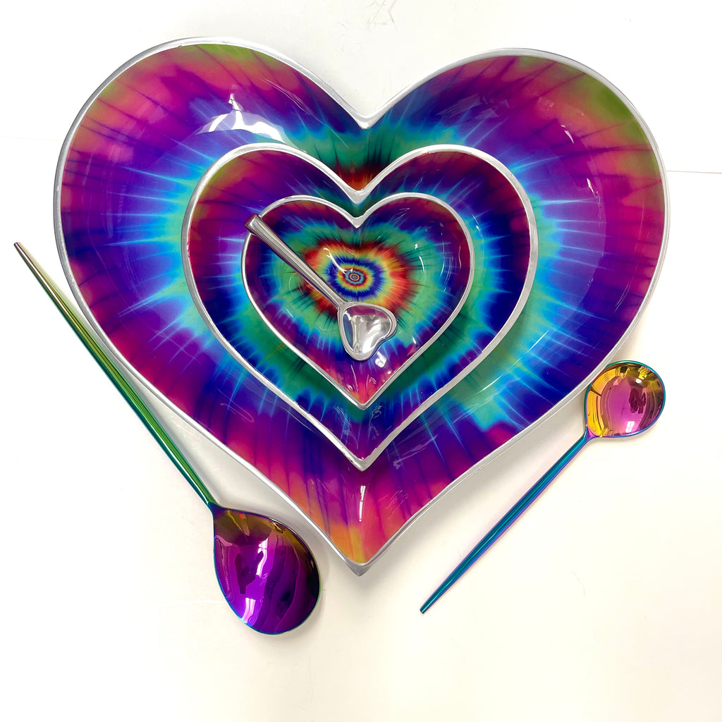 Groovy Heart Bowls with Matching Spoon