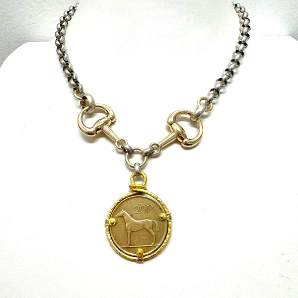 Two-Tone Double Sided Coin Necklace