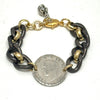 Reversible Coin Two-Tone Thick Chain Bracelet