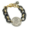Reversible Coin Two-Tone Thick Chain Bracelet