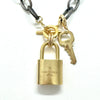 Two-Tone Oval and Round Link LV Padlock ( #438) Necklace