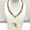 Two-Tone Oval and Round Link LV Padlock ( #438) Necklace