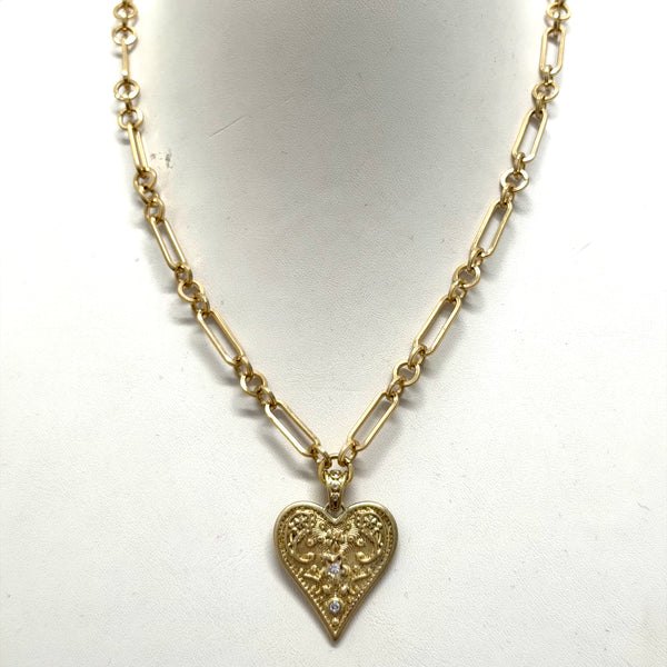 Gold Heart Charm Necklace