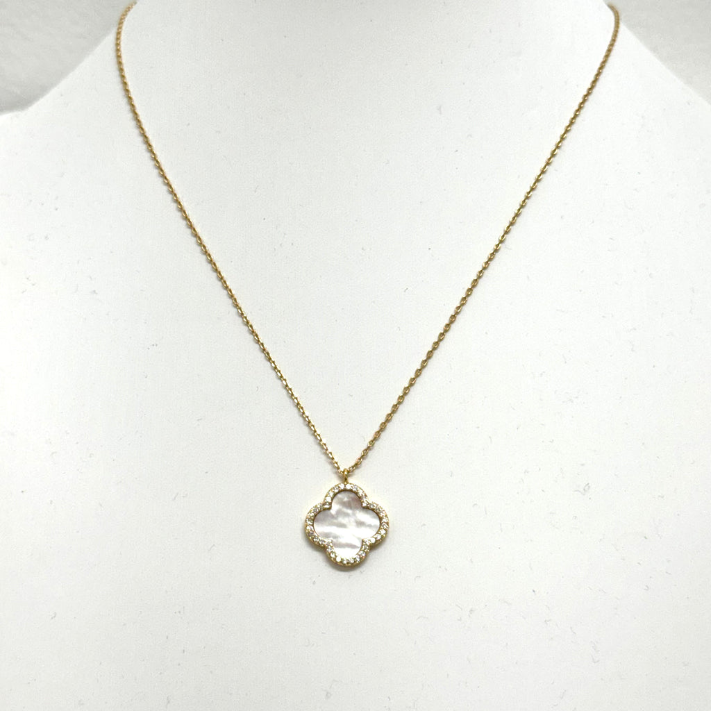 Mother of Pearl Clover Necklace