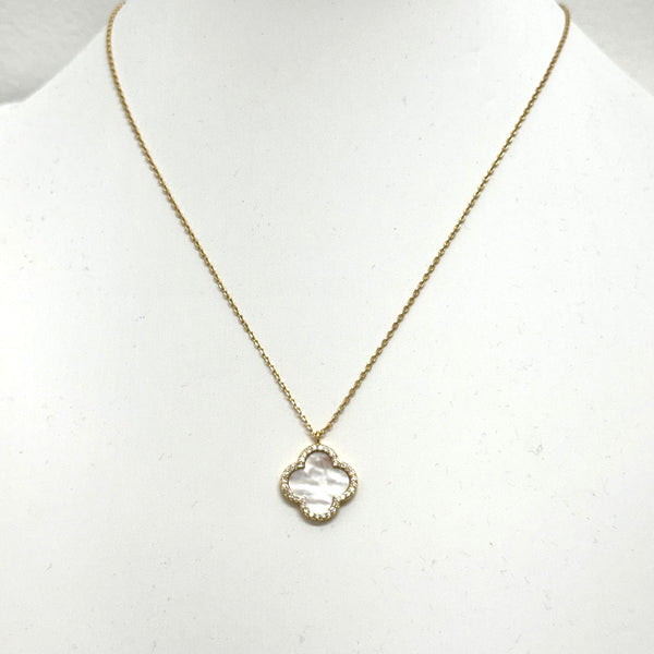 Mother of Pearl Clover Necklace