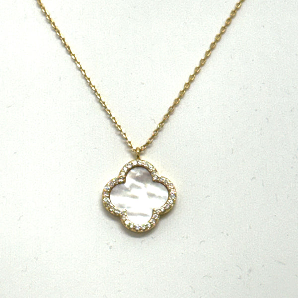 Mother of Pearl Clover Necklace