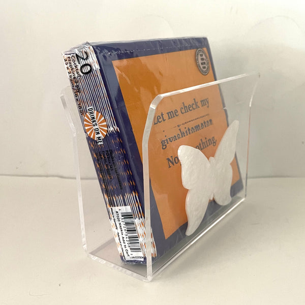 Acrylic Pearlized Butterfly Napkin Holder