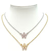 Single Pave Gold or Silver Flower Necklace