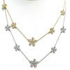 5 Station Pave Flower Necklace