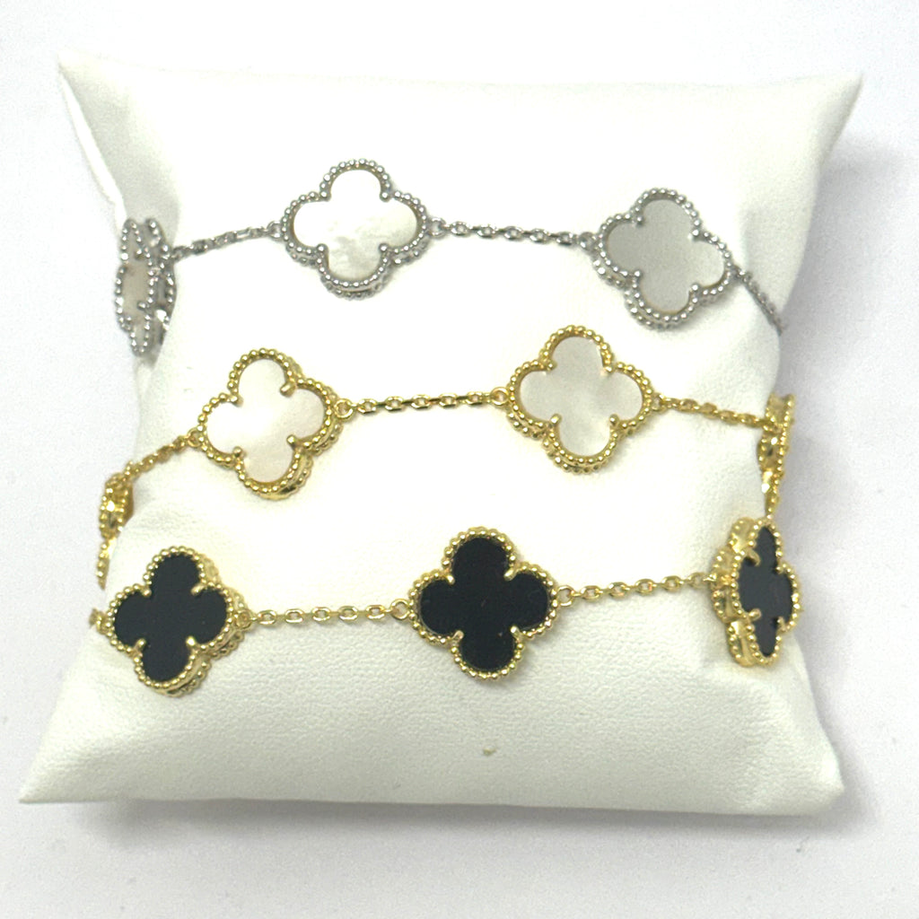 Five-Station Mother of Pearl Clover Bracelet