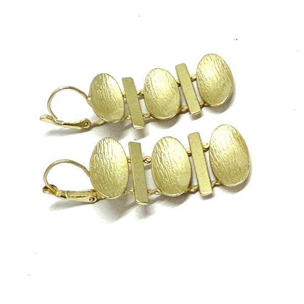 Handmade Gold Kyra Oval Drop Earrings from Greece