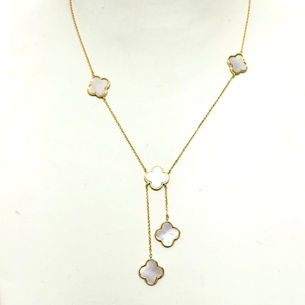 Gold Clover Necklace with Clover Drops