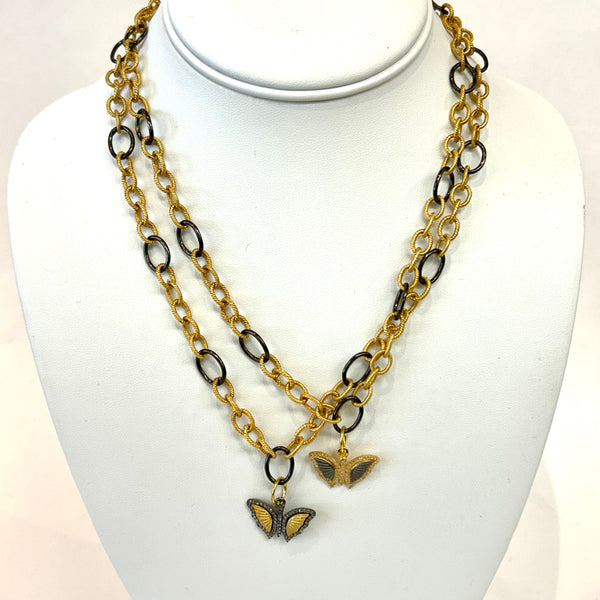 Diamond And Gold Flutter Necklace