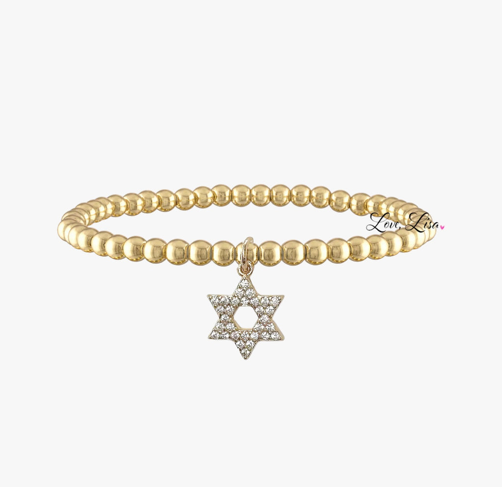 The Laurie 3mm CZ Star Of David Bracelet