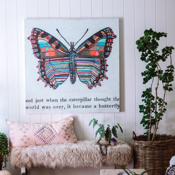 Wood Butterfly Art Print