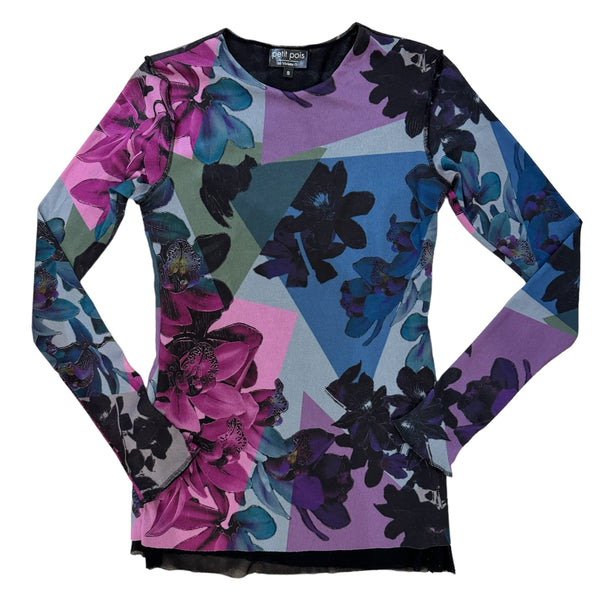 Long Sleeve Flower Design Shirt