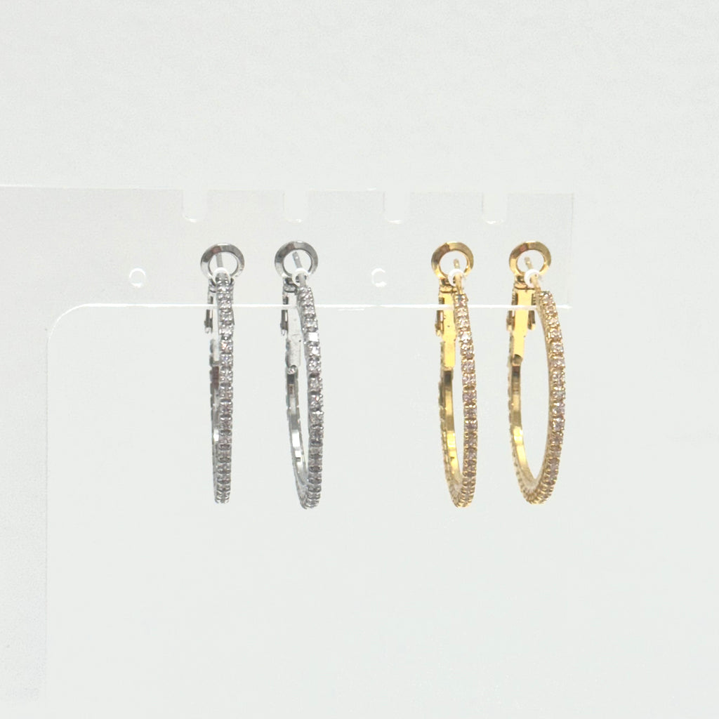 1" CZ Leaverback Hoops