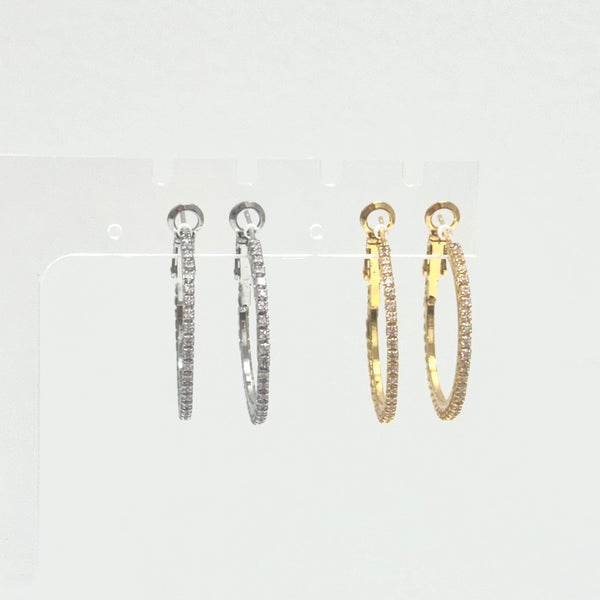 1" CZ Leaverback Hoops