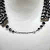 6 Strand Layered Black Wire Wrapped Beaded Necklace