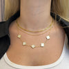 Multiple Mother of Pearl Clover Necklace