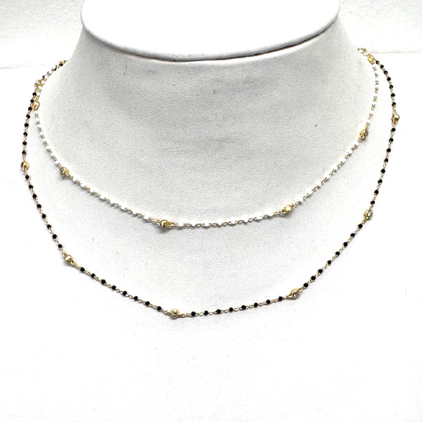 Bibi Beaded Necklace With CZ Bezels