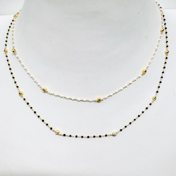 Bibi Beaded Necklace With CZ Bezels