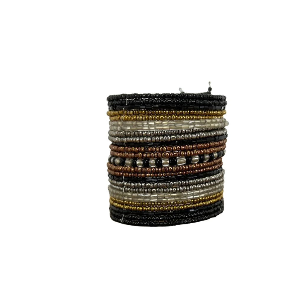 Wide Beaded Cuff Bracelet