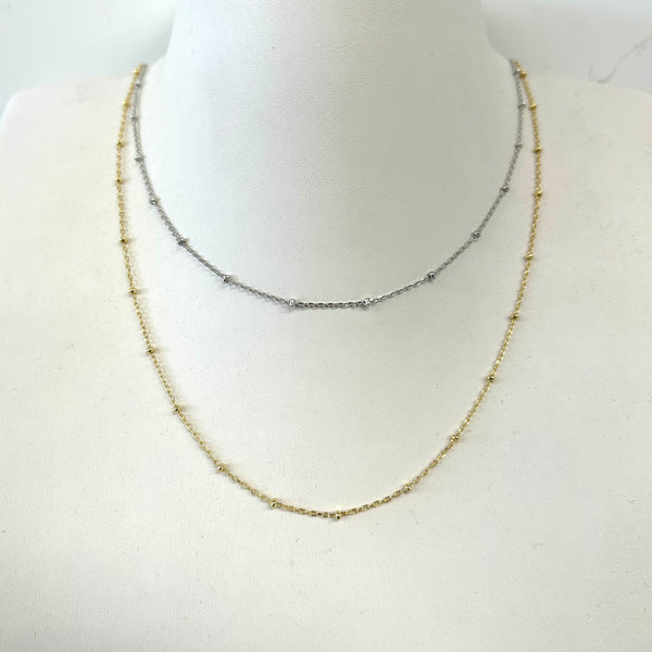 Dainty Beaded Chain Necklace