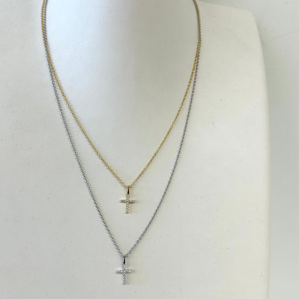 CZ Mini Cross Necklace