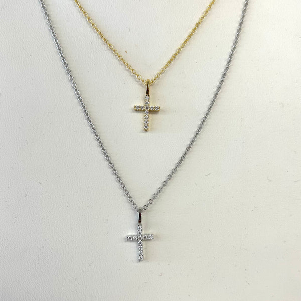 CZ Mini Cross Necklace