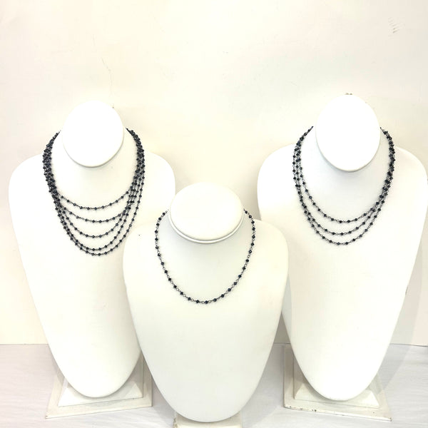 One, Three Or Five Layer Beaded Necklace