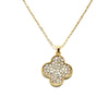 14K Gold Dipped CZ Clover Necklace