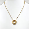 14Kt Gold Dipped Three Ring Necklace