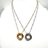 14Kt Gold Dipped Three Ring Necklace